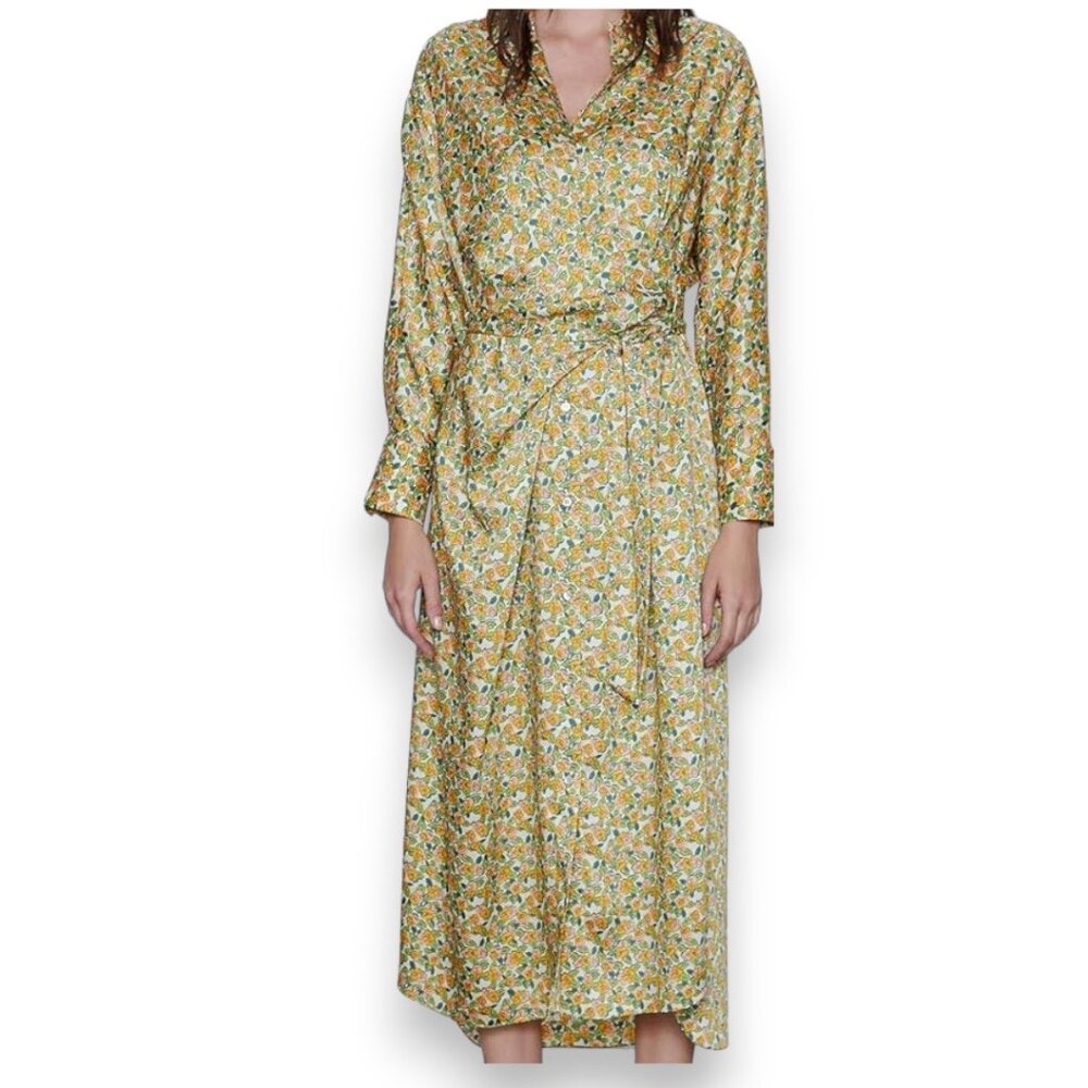 Zara floral long sleeve wrap dress